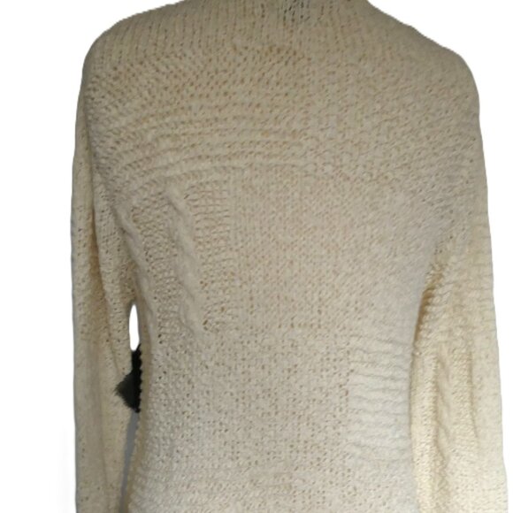 Saralam Hand Knit Handmade Fringe Decor Mini Dress Ivory & Black USA Size XS - Picture 14 of 15